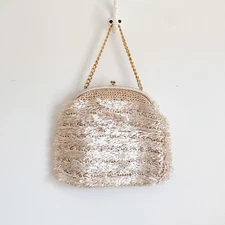 Vintage Holt Renfrew & Co. Champagne Colored Confetti Textured Bag