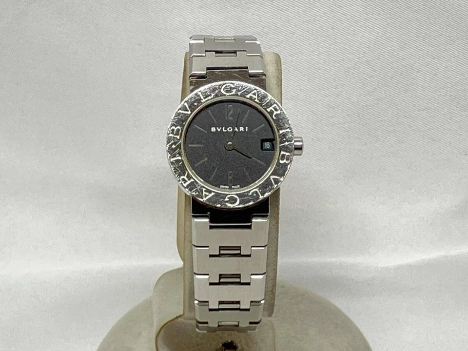 BVLGARI BB23SS Black Dial Quartz Analogue Wristwatch Case Size 25mm Silver Used - Image 2 of 4