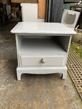 Stag White Painted Bedside Unit Cabinet with Drawer - Project TLC Vintage Retro