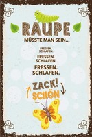 Holzschild 18X12 Cm Raupe MüSste Man Sein Fressen Schlafen Deko Geschenk Schild