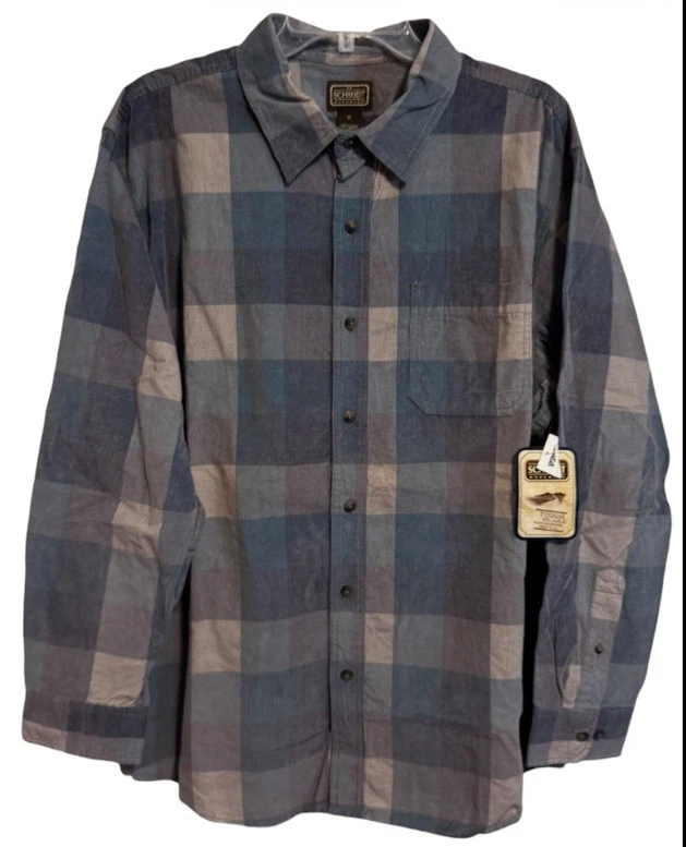 CE Schmidt Workwear Corduroy Button Up Flannel Shirt Sz XL New