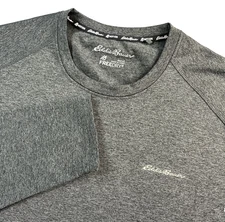Eddie Bauer Shirt Mens Size Large Heather Gray Freedry Motion Base Layer Active