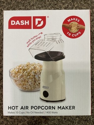 New Dash Hot Air Popcorn Maker Popper Melts Butter Healthy Snack Open Box 