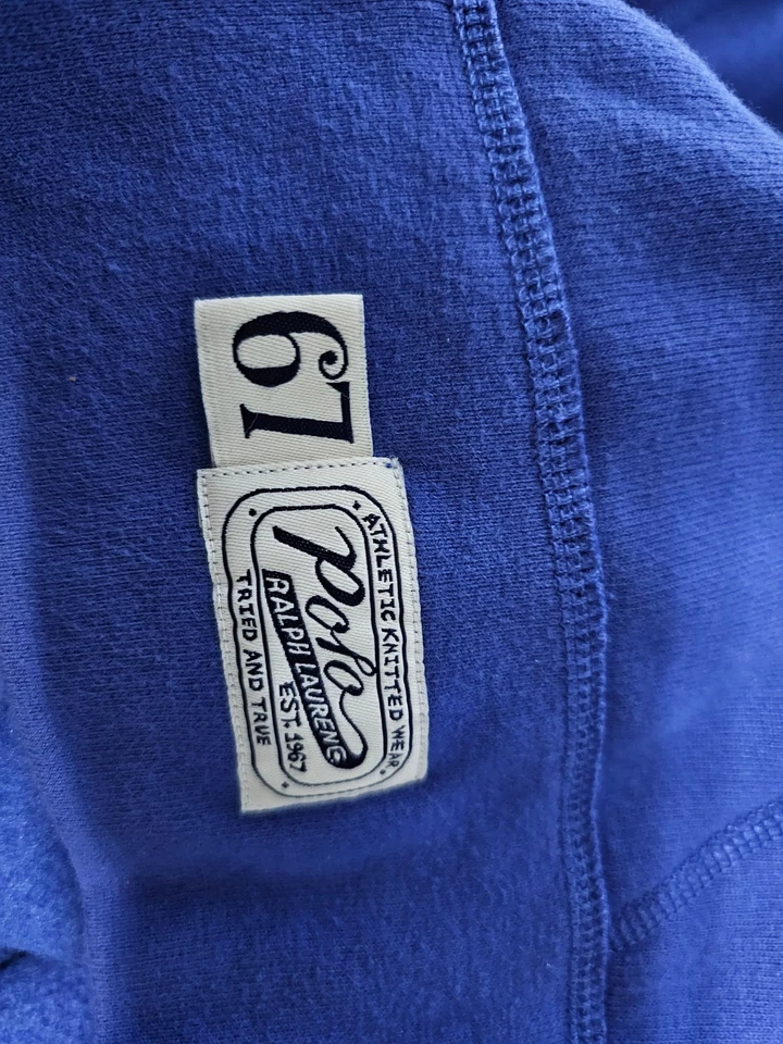 Polo Ralph Lauren 67 Sudadera con Capucha Azul con Naranja Bordado Logo Sudadera X-Grande Foto 3 de 4