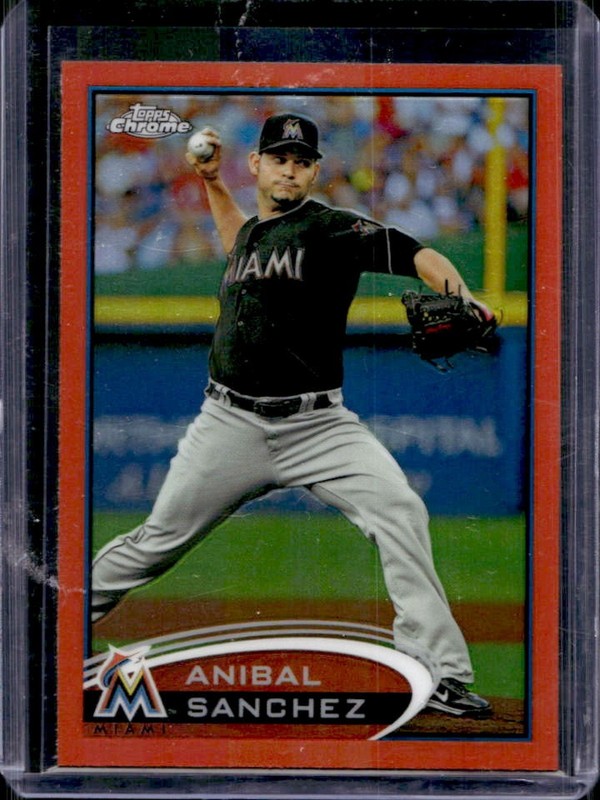 2012 Topps Chrome Anibal Sanchez Orange Refractor #72 Marlins