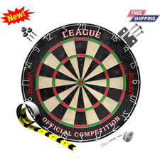 Steel Tip Bristle Dartboard Sisal Board Staple Free Bullseye Rotating Ring