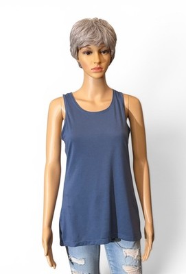 Danskin Now S/CH 4-6 Sleeveless Steel Blue Tank Top Scoop Neck Women Active