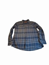 Men's Orvis Heavy Weight Woven Flannel Shirt with Pockets Shacket XL Navy Plaid