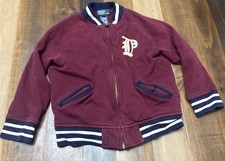 Polo Ralph Lauren Jacket Boys Size 7 Maroon and Blue Track Bomber Style