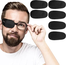 New 6PCS Eye Patches for Adults Kids, Medical Eye Patch for Glasses, Black, Soft