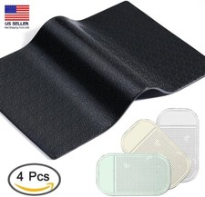 4 PCS Anti-Slip Car Dash Sticky Pads, 2-Size Heat Resistant Reusable Mats
