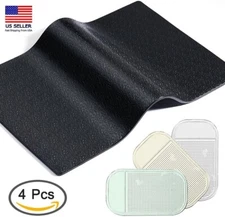 4 PCS Anti-Slip Car Dash Sticky Pads, 2-Size Heat Resistant Reusable Mats