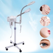 2IN1 Hot Facial Steamer 5X LED Magnifying Lamp Ozone Salon Spa Skin Care