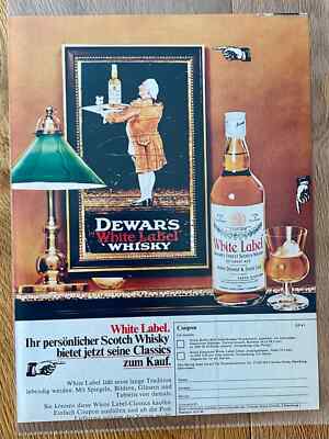1975 Dewar´s White Label Whisky Original Vintage Advert Werbung Reklame