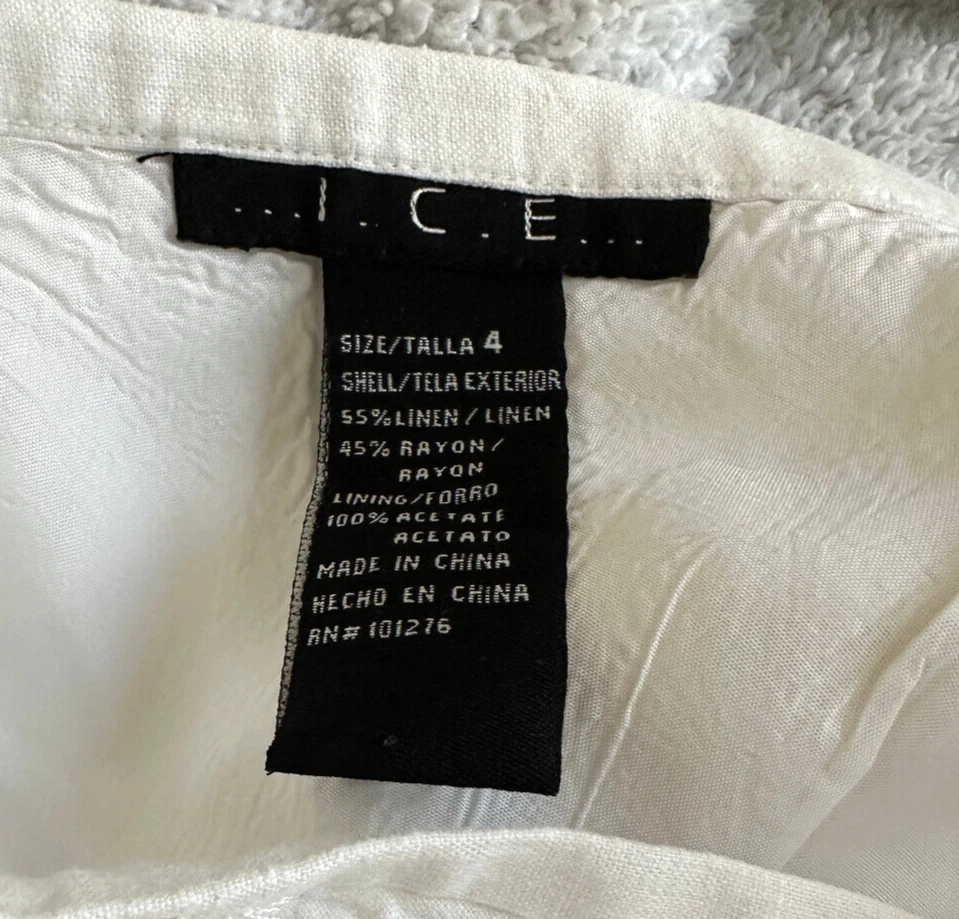 Юбка женская ICE Fit & Flare вышитая с цветочной подкладкой сбоку на молнии белая размер 4 - Изображение 4 из 4