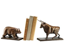 Bull And Bear Bookends Wall Street Stock Market Book Ends   ~ SPI Home 50656