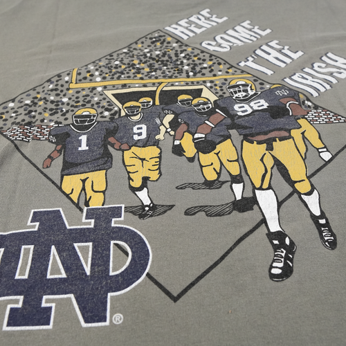 Vintage Notre Dame Shirt Mens XL 90s Football Here Come The Irish NCAA Alumni T - Picture 7 of 14