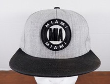 KBEthos Miami MIA Premium Snapback Hat Sports Embroidered Patch Style Grey Black