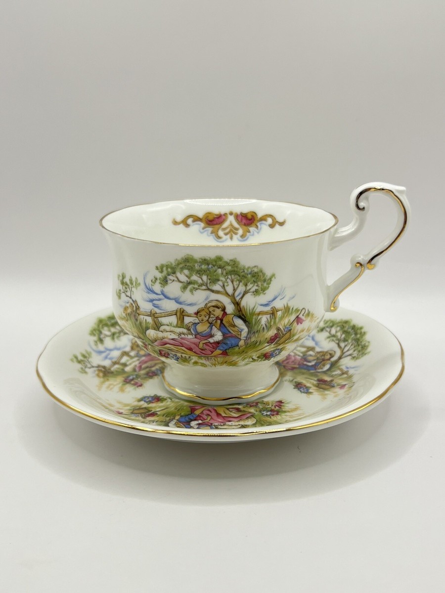 【6/16まで値下げ】  Fine Bone China VTG 1960s ROYAL CREST Fine Bone China FIRST LOVE Colonial Tea