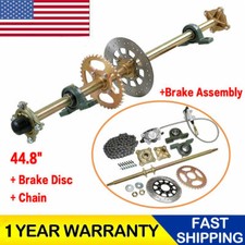 44.8" Go Kart Rear Axle Kit Wheel Hub Brake Disc Chain Sprocket Brake Assembly