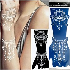 Large Arm Tattoo Stencil Templates for DIY Temporary Henna Tattoos | REUSABLE
