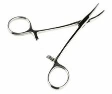 Sona 5" Self-Locking Curved Forceps, Stainless Steel