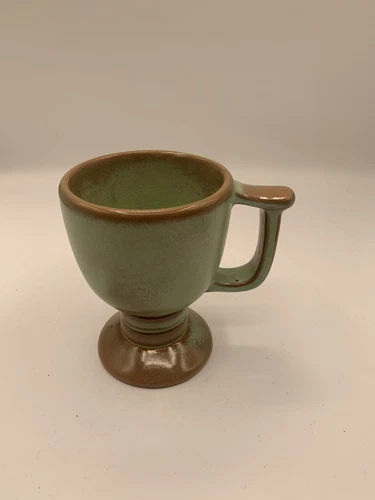 Frankoma C13 Pedestal Footed Coffee Mug Cup Prairie Green 8 oz