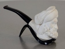 elegante pipa tabacco in argilla gesso decorata in supporto vintage anni 60