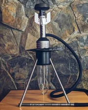 NEW GUNMETAL Caliber Hookah Glass Water Pipe 20.5" Tall Sturdy XB21 Bomb Shisha