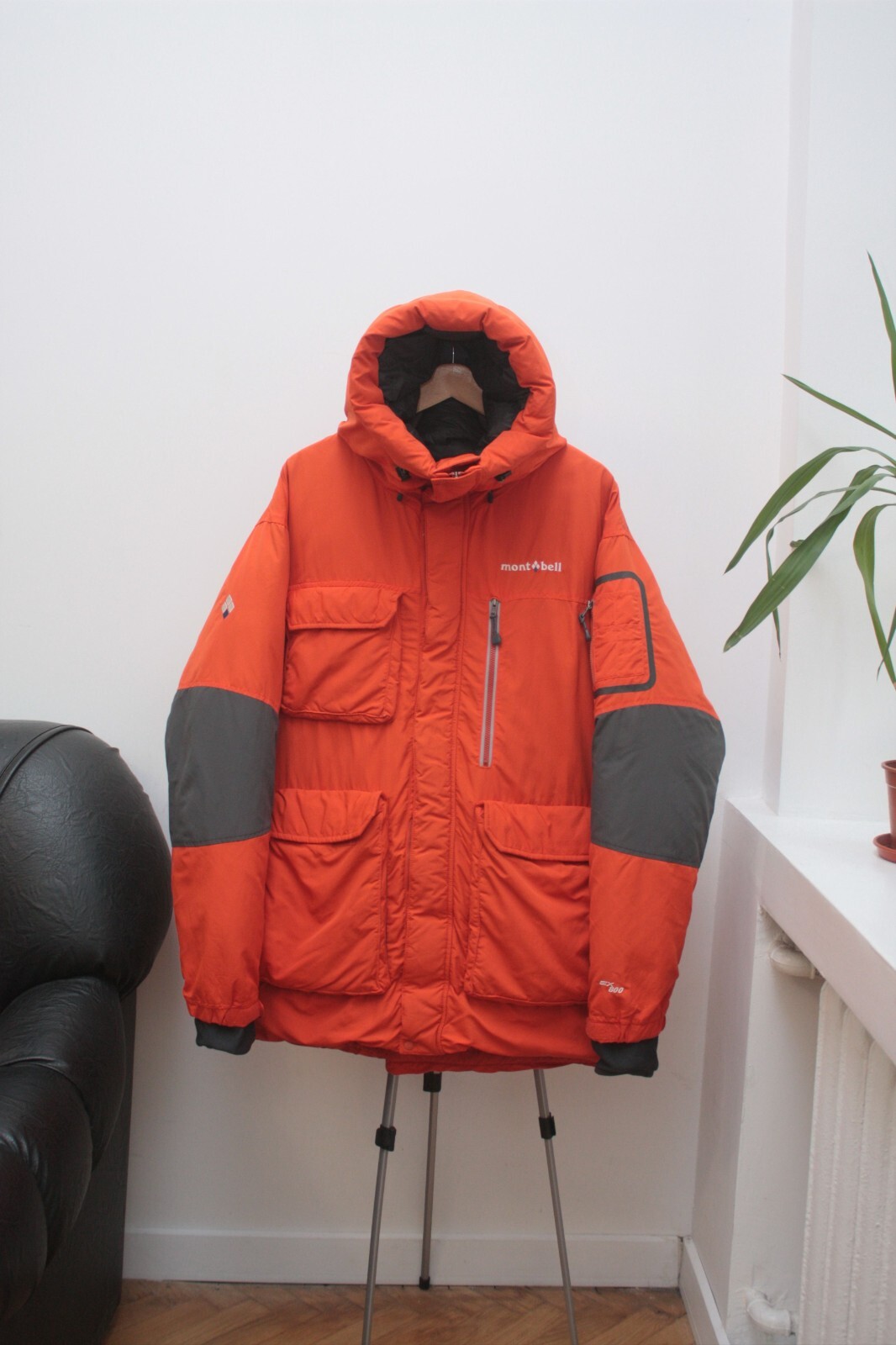 Montbell Orange Puffer Down Parka Men's Large