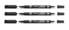 3 x PILOT Permanent-Marker Twin Marker schwarz 2 Spitzen 0,3+0,5 mm 4045701