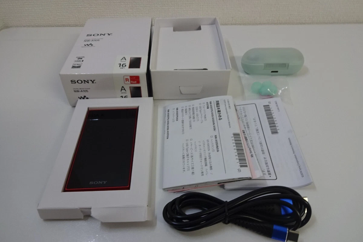 SONY WALKMAN 16GB Audio Player NW-A105 Red Hi-Res + Wireless