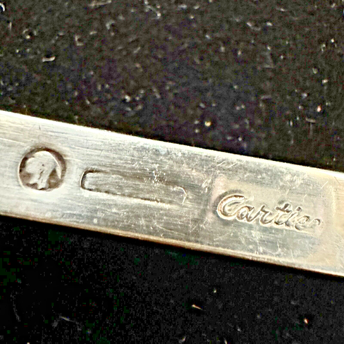 Cucchiaio Cartier argento sterling monogramma rosa Ponselle Estate RP antico vintage - Foto 10 di 12