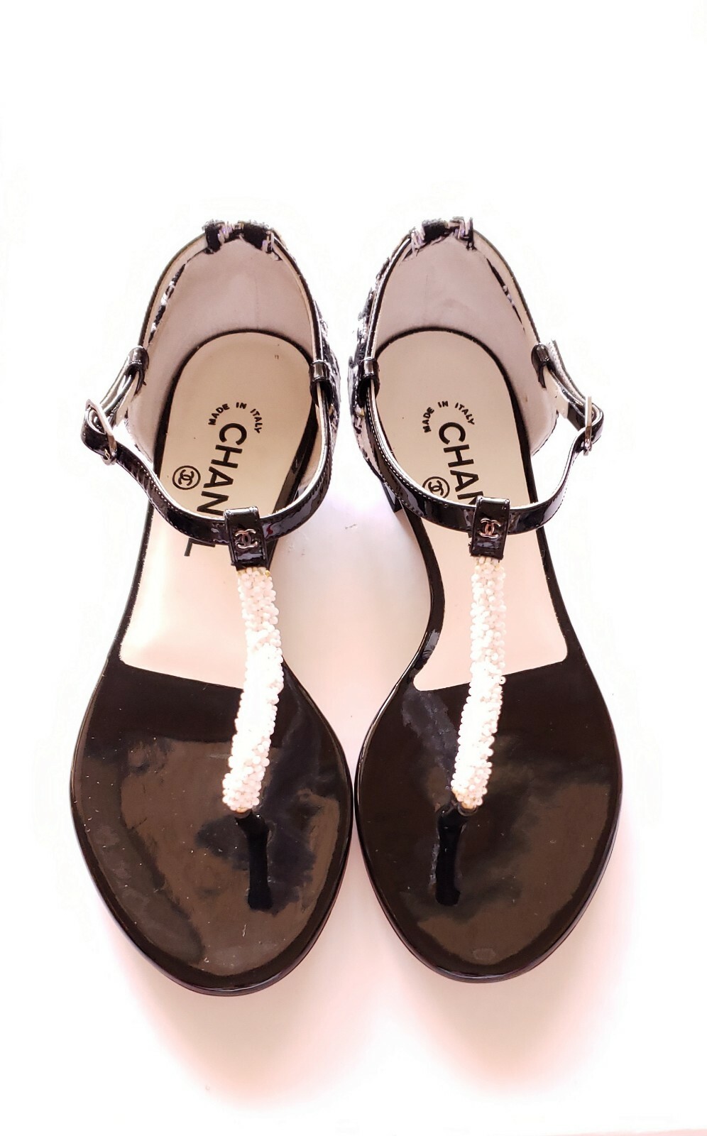 chanel beaded sandals