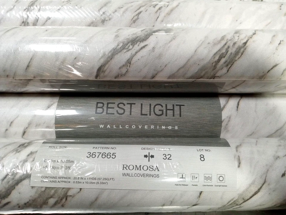 Lote 11 Papel Pintado Romosa Gris 367665 (20.8" x 32.8' | 53cm x 10m) Foto 4 de 4