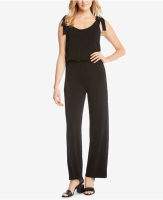 black tie strap overalls