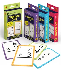 Carson Dellosa 4-Pack Math Flash Cards for Kids Ages 4-8, 211 Addition and Subtr