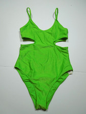 WOMENS NEW AMERICAN EAGLE AERIE 1 PIECE CHEEKY SWIMSUIT MEDIUM, LIME GREEN