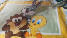 Vintage Looney Tunes Toddler/Baby Blanket 42" x 30" Luxe Fleece Bugs Coyote and