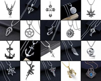  TheQ  Halskette mit Kette Metall Anhänger Damen Herren Schmuck 160 Forms