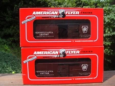 American Flyer S Gauge PRR TCA Museum Boxcars 197707 & 197708 Unrun in Original 