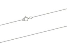 9ct White Gold 0.5mm Diamond Cut Curb Chain 16"/40cm - 18"/45cm - 20"/50cm chain