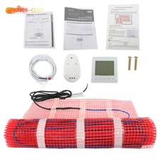 15 sqft Heated Floor Mat Kit,120V Electric Radiant Floor Heating System New