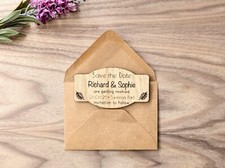 Save The Date Wood Magnet, With Envelope, Personalised Evening Invite, Rustic
