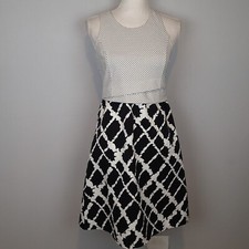 Anthropologie Tabitha Aleida Sleeveless Dress Size 2 Black  White