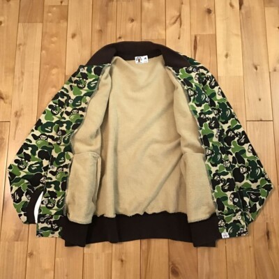 BAPE Milo ABC camo green sweat varsity jacket A Bathing Ape Size M
