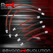For 1992-1999 E36 3 Series M3 Red Stainless Steel Braid Hoses Brake Lines Cables