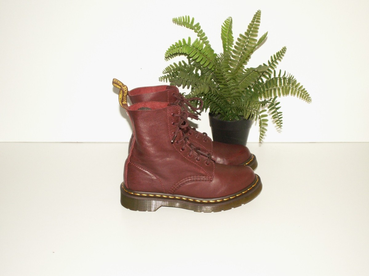 Martens 1460 PASCAL soft virginia leather boots cherry red UK