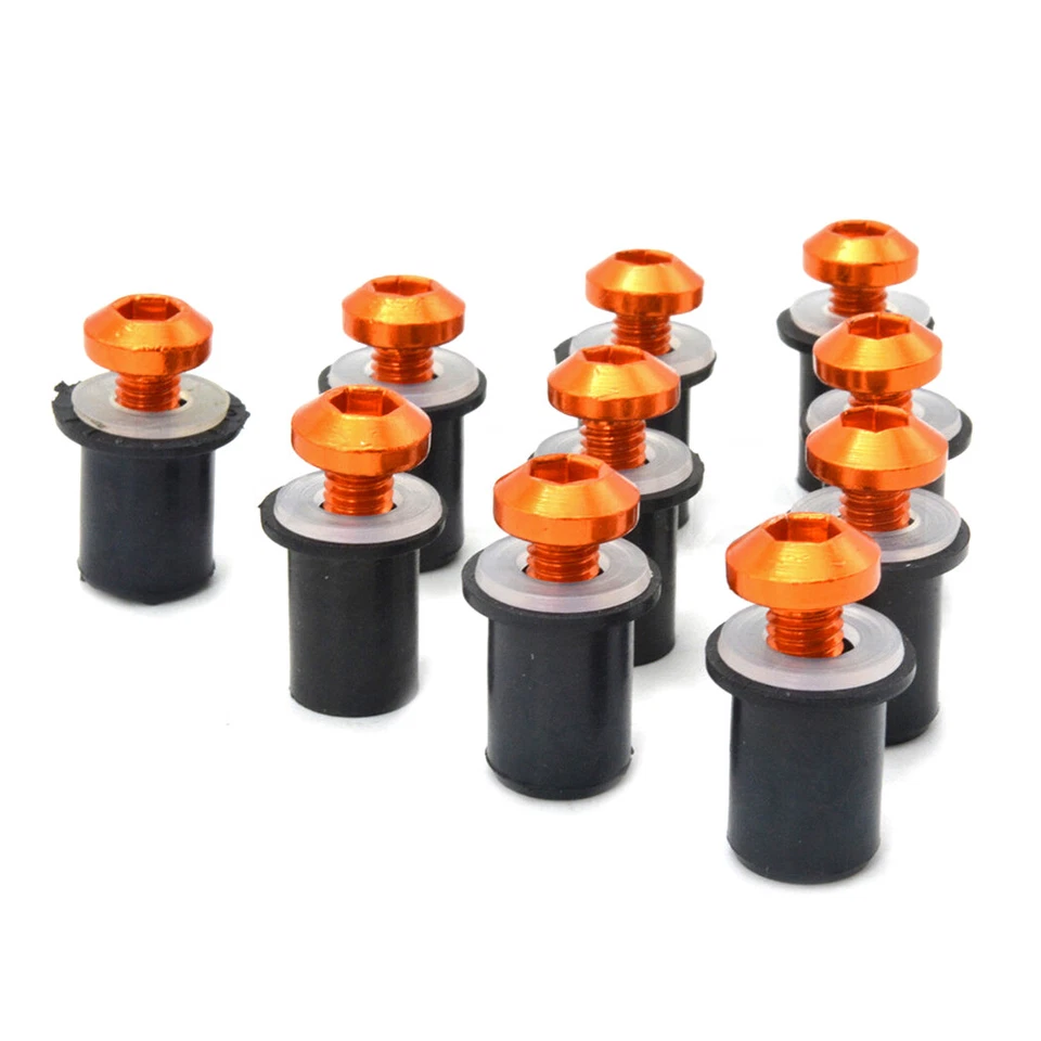 10x Tuercas de tornillo parabrisas aptas para Honda Suzuki Yamaha Kawasaki Foto 4 de 4