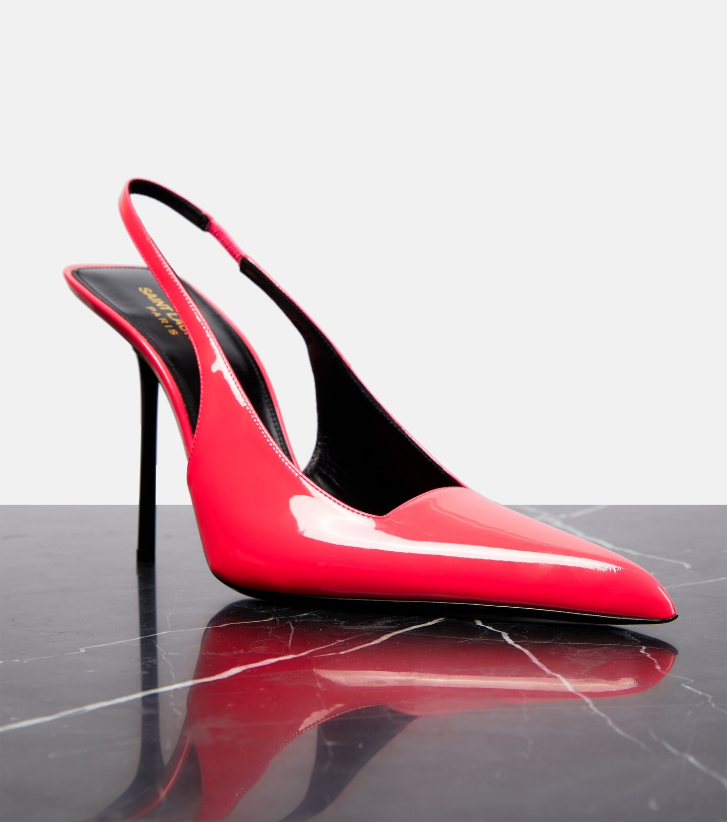 Saint Laurent Paloma 105 rosa vernice tacchi a spillo taglia 38 NUOVO $1.190 vendita al dettaglio